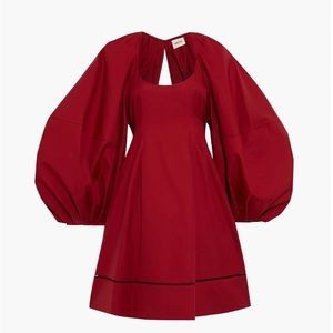 KHAITE
Madison open-back lattice-trimmed cotton-twill dress